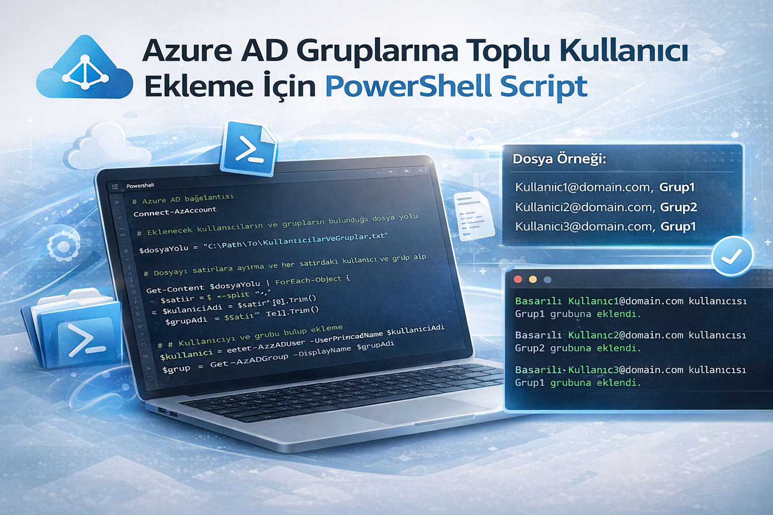 Azure Active Directory (Azure AD) gruplarına toplu kullanıcı ekleme